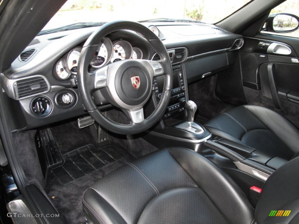 Black Interior 2009 Porsche 911 Turbo Coupe Photo #76644677