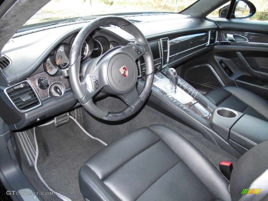 Black Interior 2012 Porsche Panamera Turbo S Photo #76645227