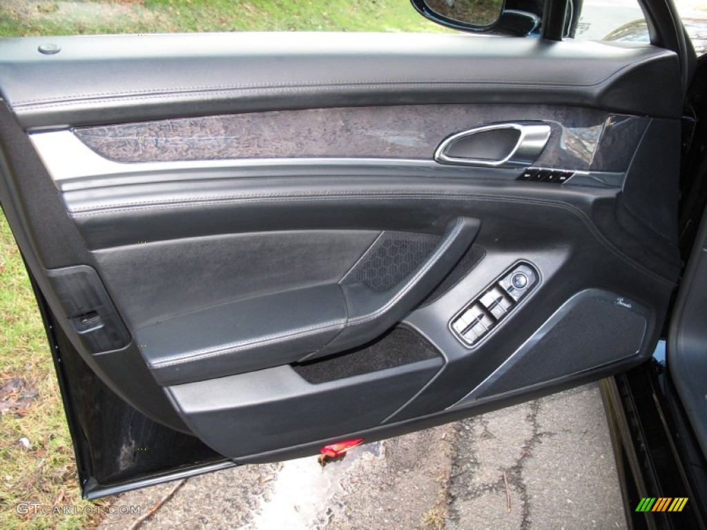 2012 Porsche Panamera Turbo S Black Door Panel Photo #76645257