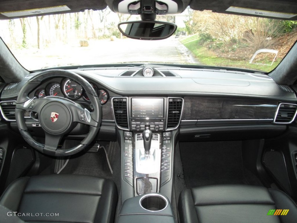 2012 Porsche Panamera Turbo S Black Dashboard Photo #76645305