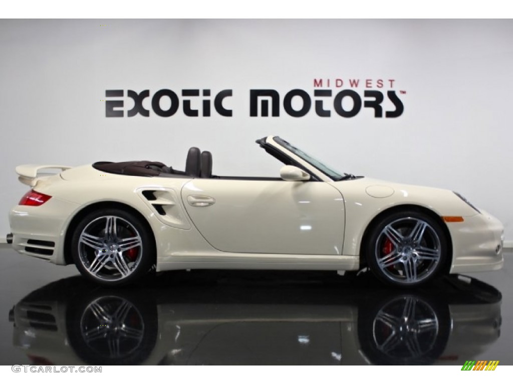 2009 911 Turbo Cabriolet - Cream White / Cocoa Brown photo #2