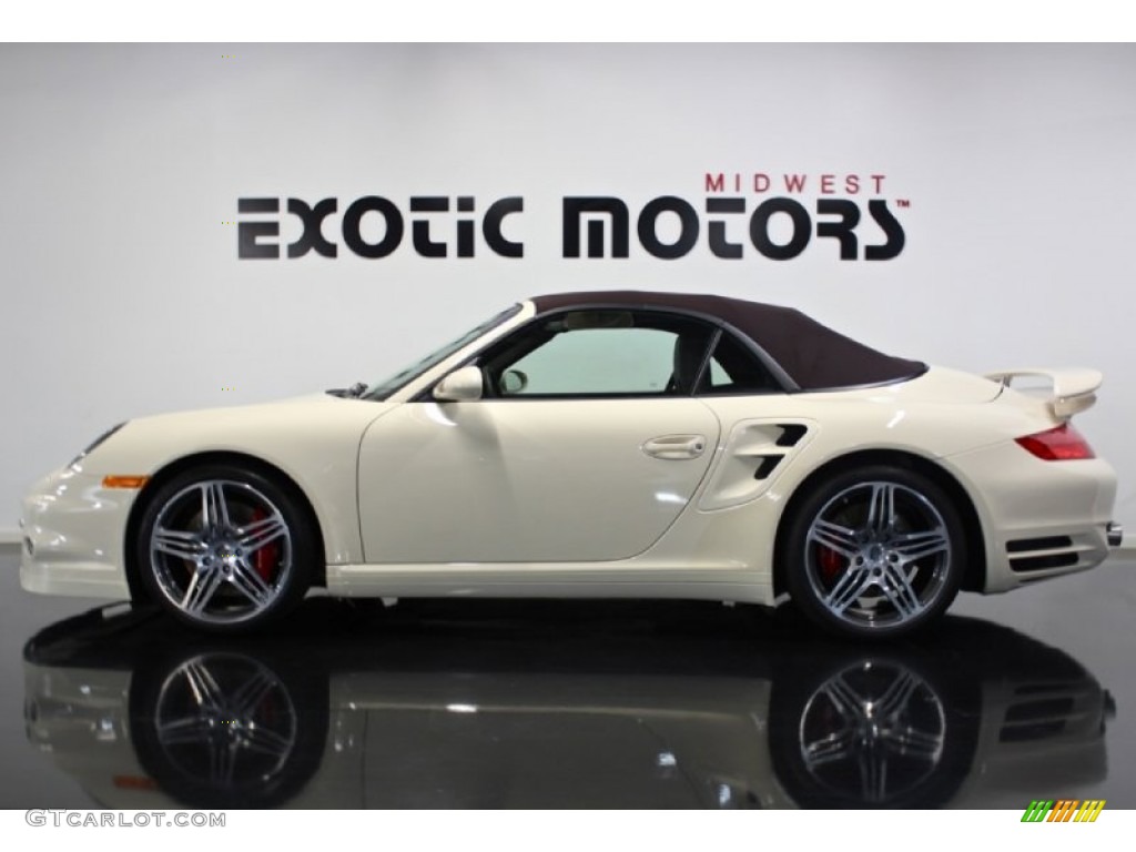 2009 911 Turbo Cabriolet - Cream White / Cocoa Brown photo #3