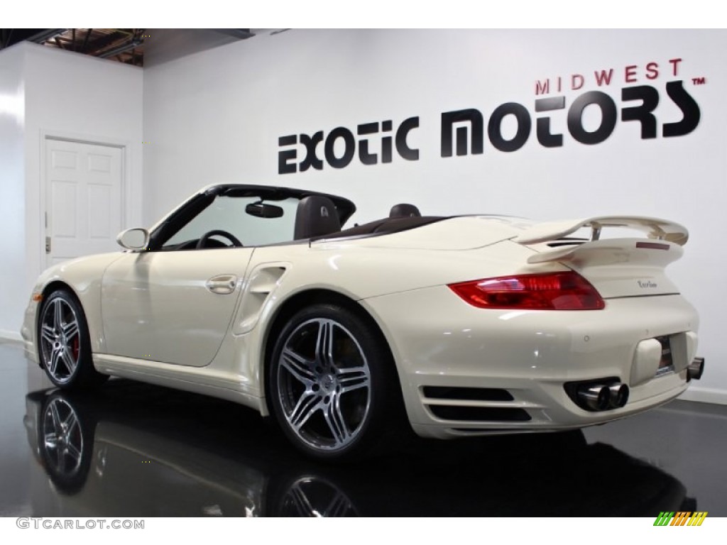 2009 911 Turbo Cabriolet - Cream White / Cocoa Brown photo #5