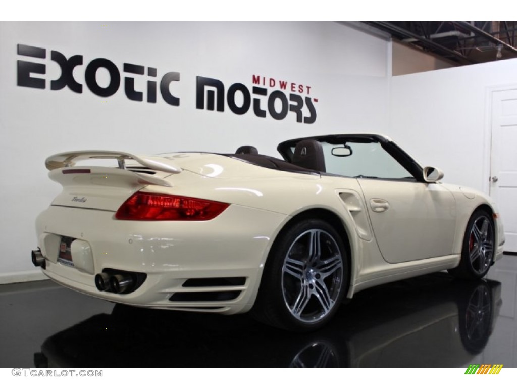 2009 911 Turbo Cabriolet - Cream White / Cocoa Brown photo #6