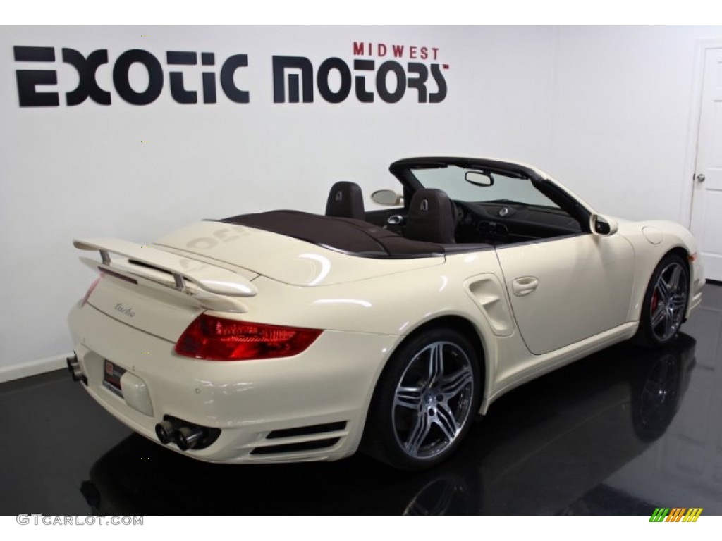 2009 911 Turbo Cabriolet - Cream White / Cocoa Brown photo #10