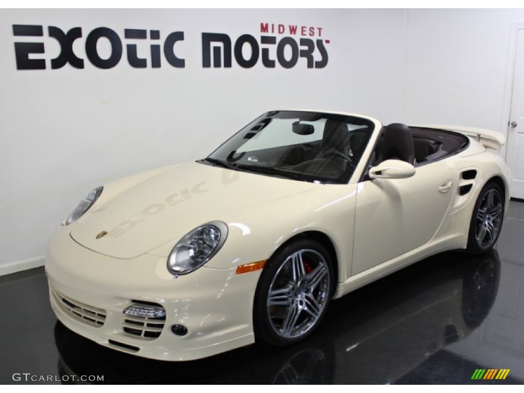 2009 911 Turbo Cabriolet - Cream White / Cocoa Brown photo #11