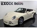 2009 Cream White Porsche 911 Turbo Cabriolet  photo #11