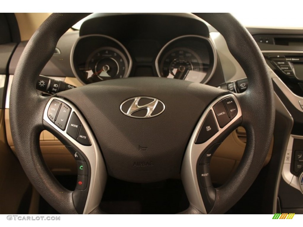 2012 Elantra GLS - Blue Sky Metallic / Beige photo #7