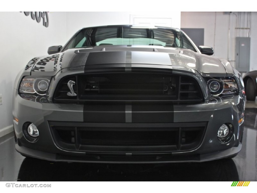 Sterling Gray Metallic 2013 Ford Mustang Shelby GT500 SVT Performance Package Coupe Exterior Photo #76649650