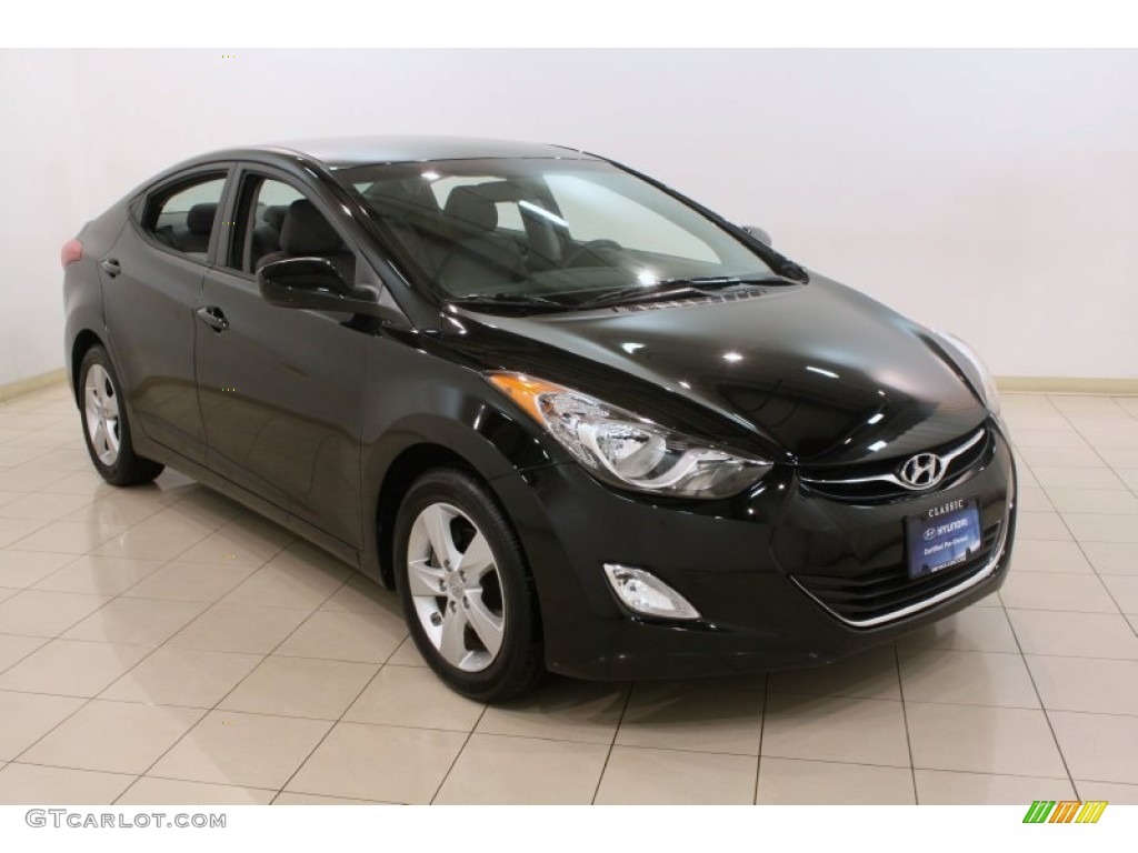 2012 Elantra GLS - Black Noir Pearl / Gray photo #1