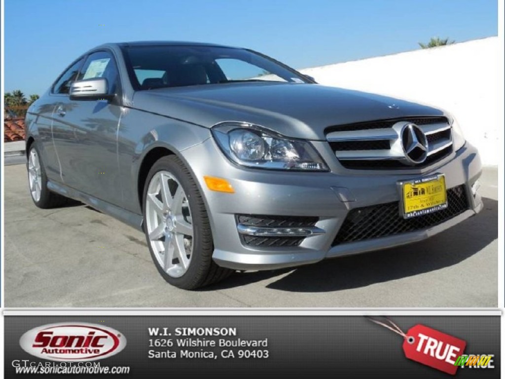 2013 C 250 Coupe - Palladium Silver Metallic / Black photo #1