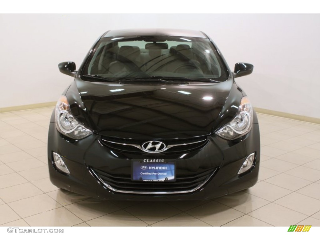 2012 Elantra GLS - Black Noir Pearl / Gray photo #2