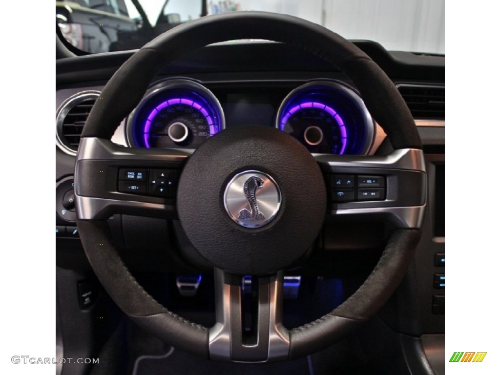 2013 Ford Mustang Shelby GT500 SVT Performance Package Coupe Shelby Charcoal Black/Black Accent Steering Wheel Photo #76650413
