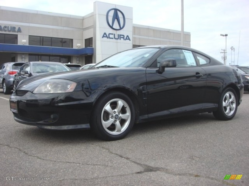 2006 Tiburon GS - Obsidian Black / Black photo #2