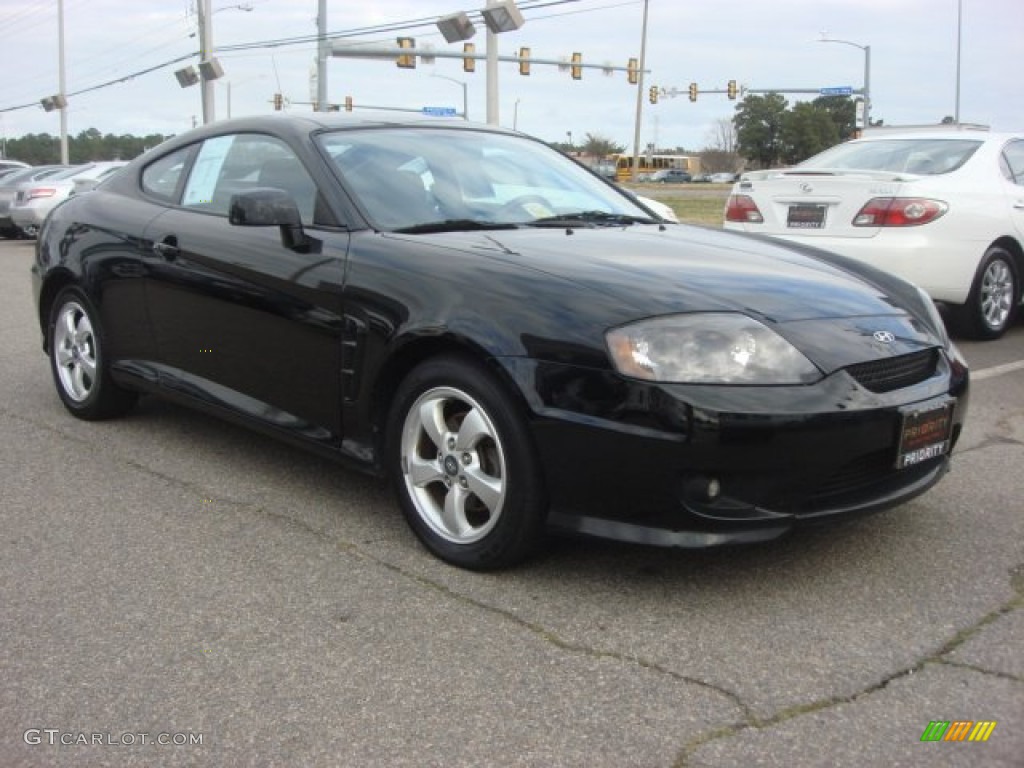 2006 Tiburon GS - Obsidian Black / Black photo #7