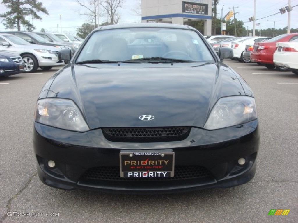 2006 Tiburon GS - Obsidian Black / Black photo #8