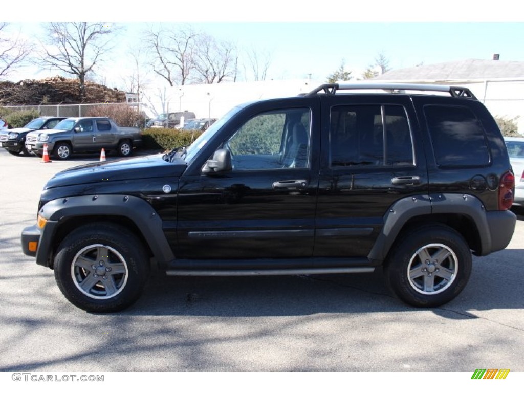Black Clearcoat 2005 Jeep Liberty Renegade 4x4 Exterior Photo #76654380