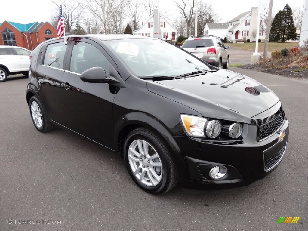 Black 2012 Chevrolet Sonic LT Hatch Exterior Photo #76655894