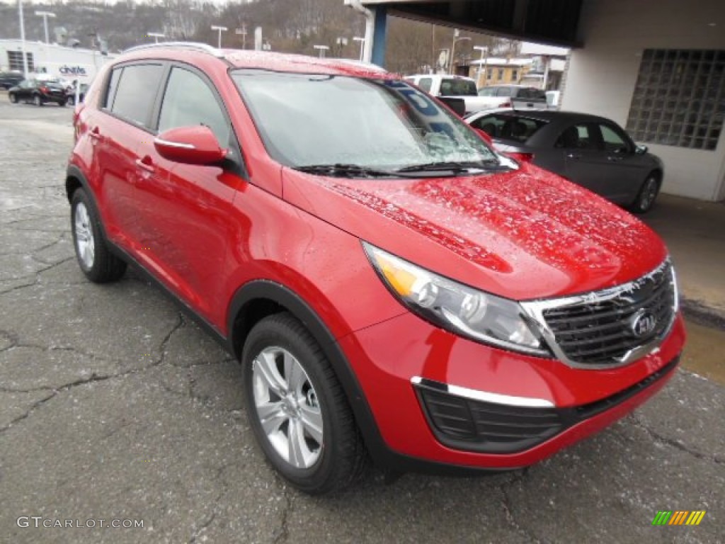 Signal Red 2013 Kia Sportage LX Exterior Photo #76656495