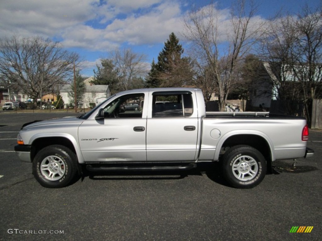 Bright Silver Metallic 2001 Dodge Dakota Sport Quad Cab 4x4 Exterior Photo #76656883