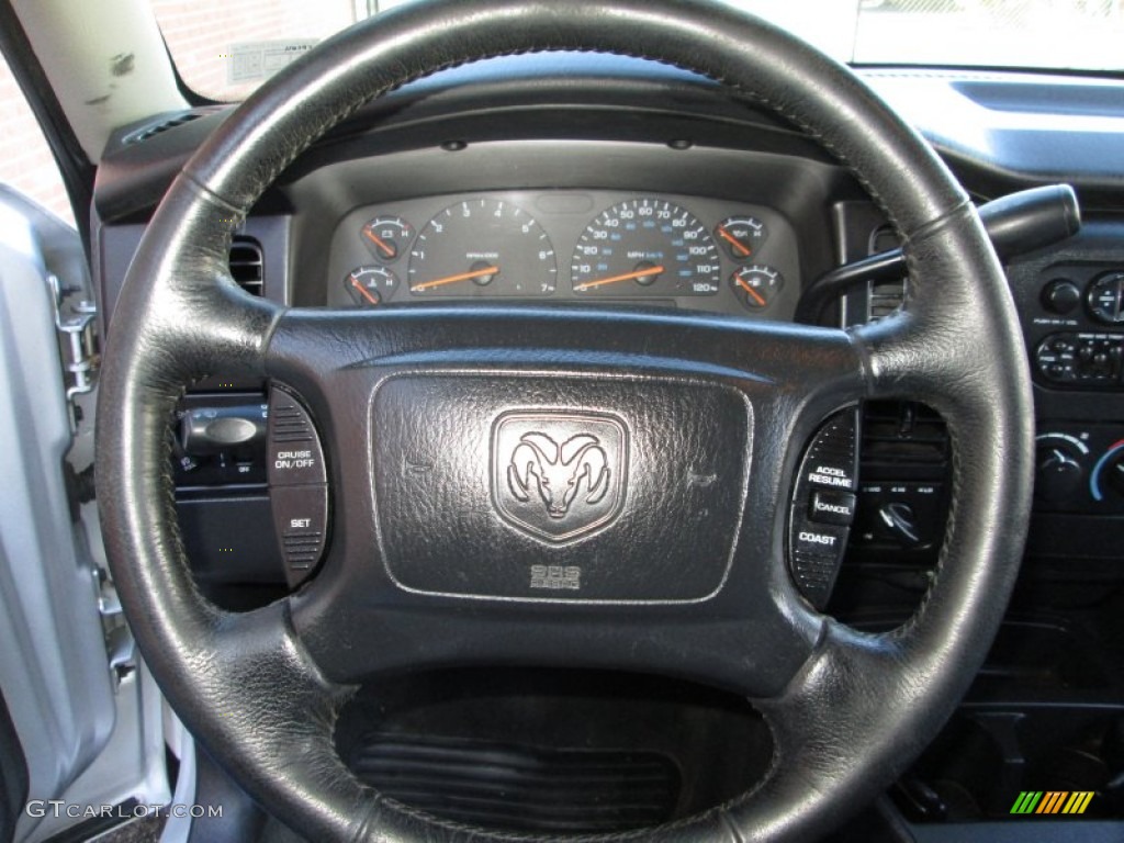 2001 Dodge Dakota Sport Quad Cab 4x4 Dark Slate Gray Steering Wheel Photo #76657314