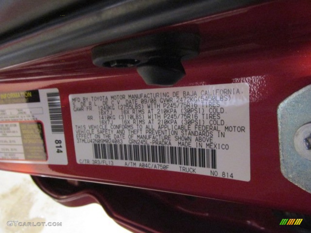 2009 Tacoma V6 Double Cab 4x4 - Barcelona Red Metallic / Graphite Gray photo #19