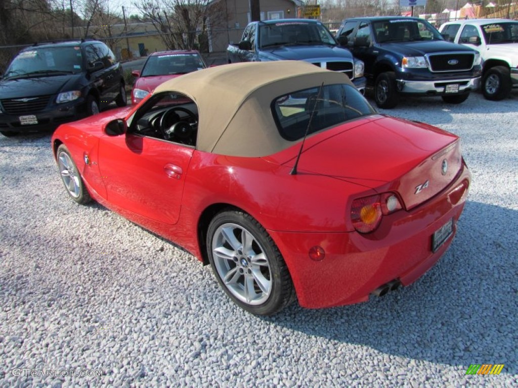 2004 Z4 3.0i Roadster - Bright Red / Beige photo #7