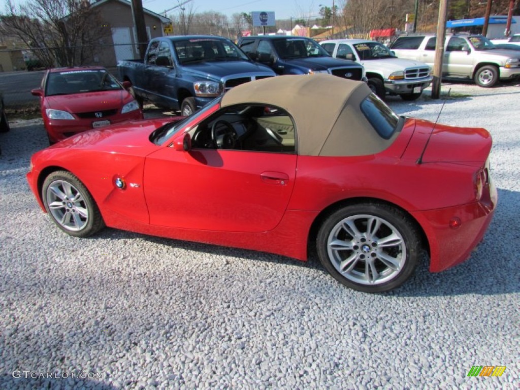 2004 Z4 3.0i Roadster - Bright Red / Beige photo #8