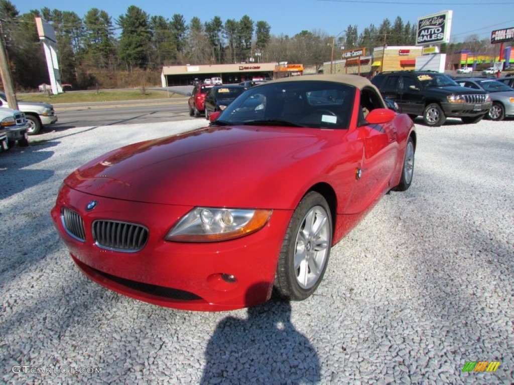 2004 Z4 3.0i Roadster - Bright Red / Beige photo #11