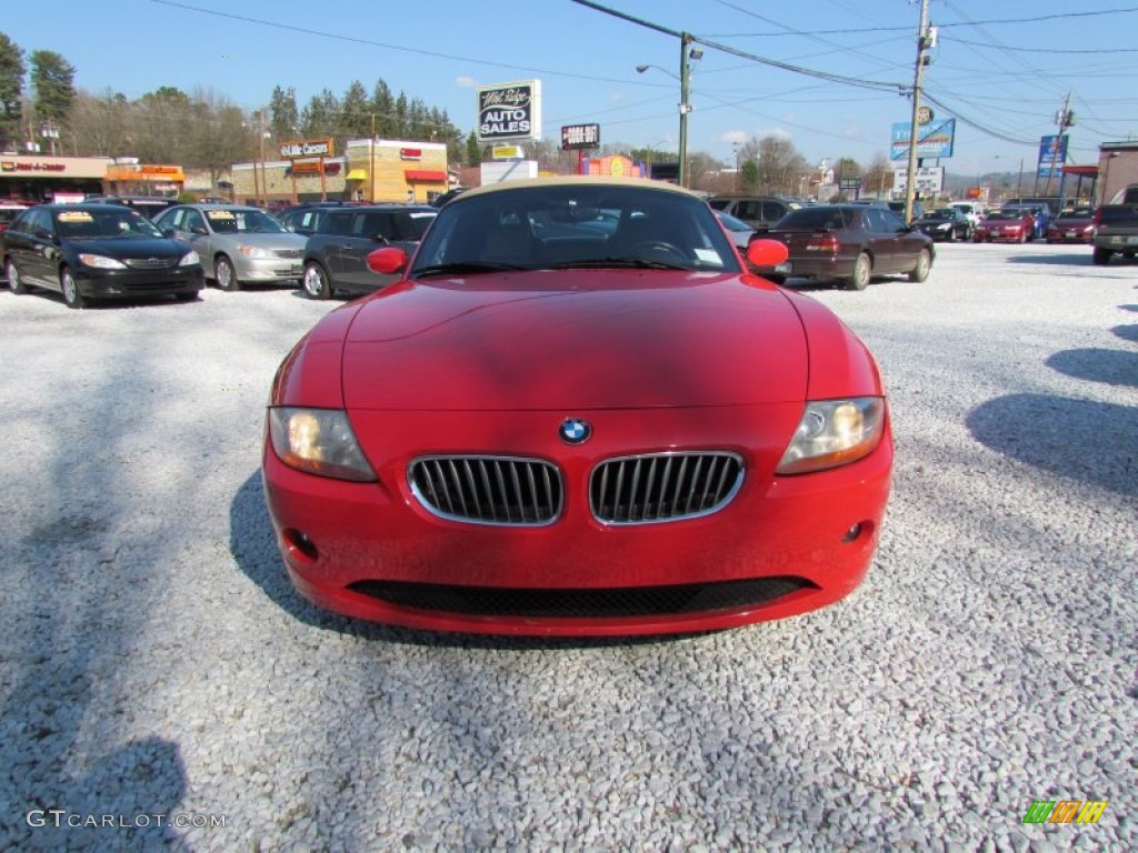 2004 Z4 3.0i Roadster - Bright Red / Beige photo #12