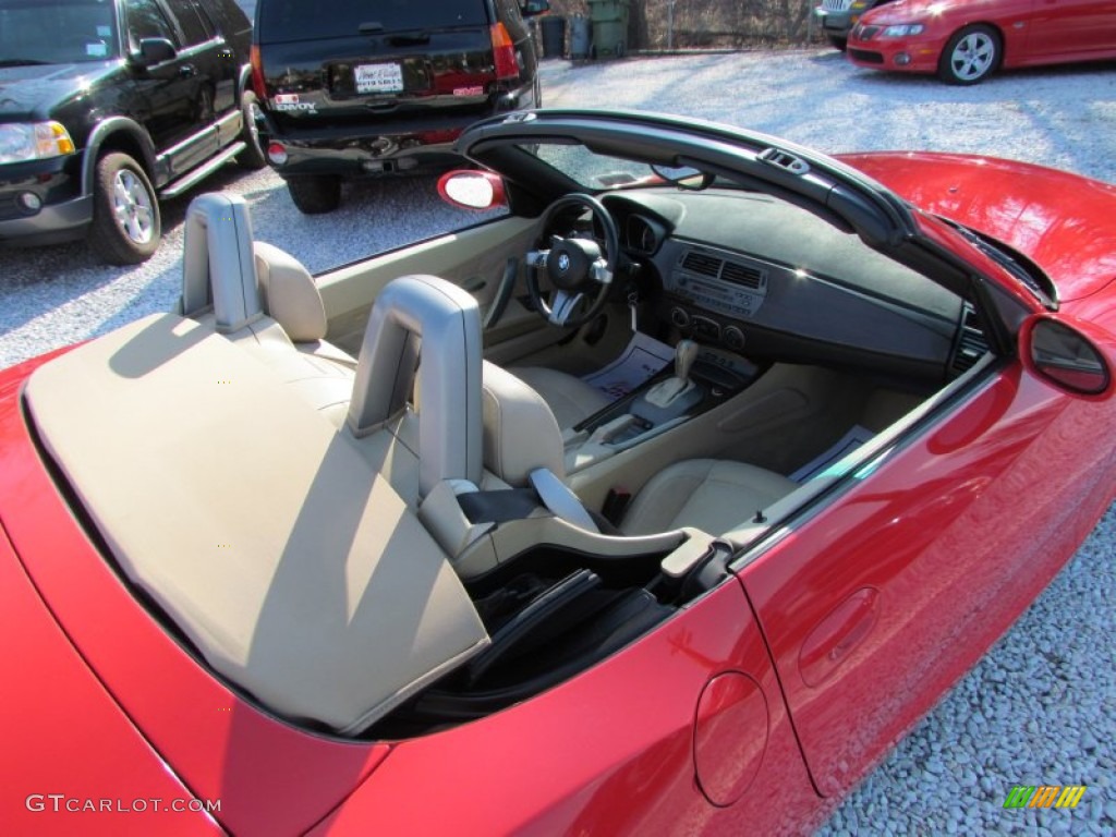 2004 Z4 3.0i Roadster - Bright Red / Beige photo #16