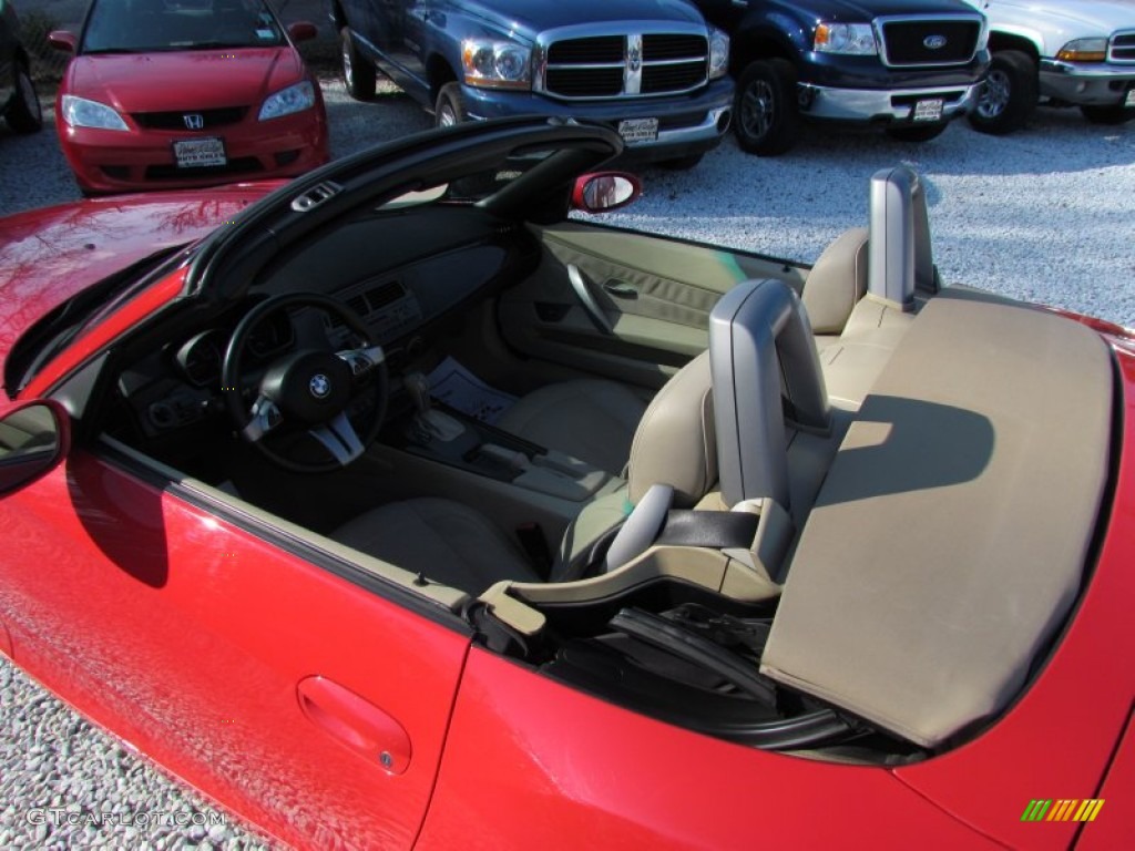 2004 Z4 3.0i Roadster - Bright Red / Beige photo #18