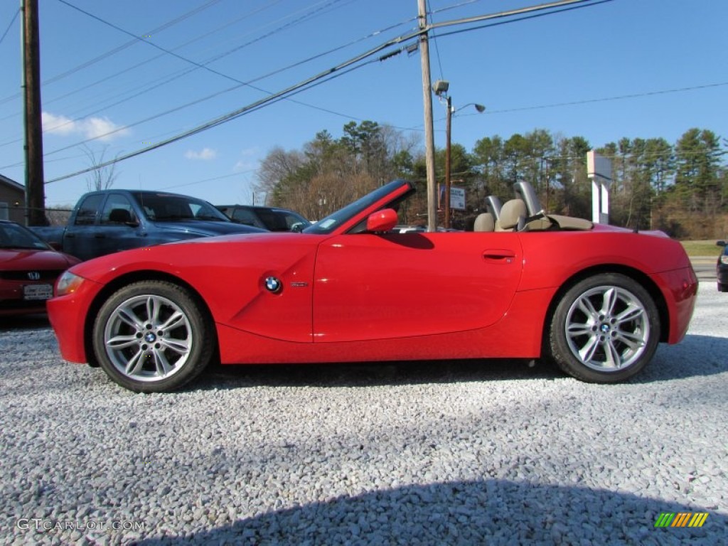2004 Z4 3.0i Roadster - Bright Red / Beige photo #19