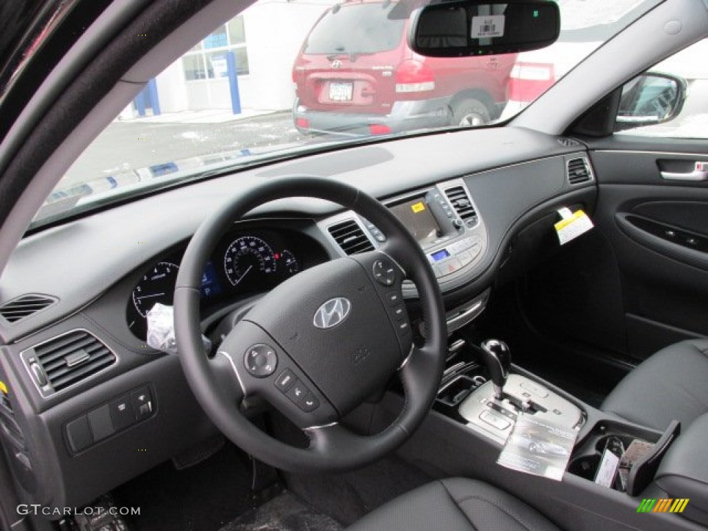 2013 Hyundai Genesis 3.8 Sedan Jet Black Dashboard Photo #76659909