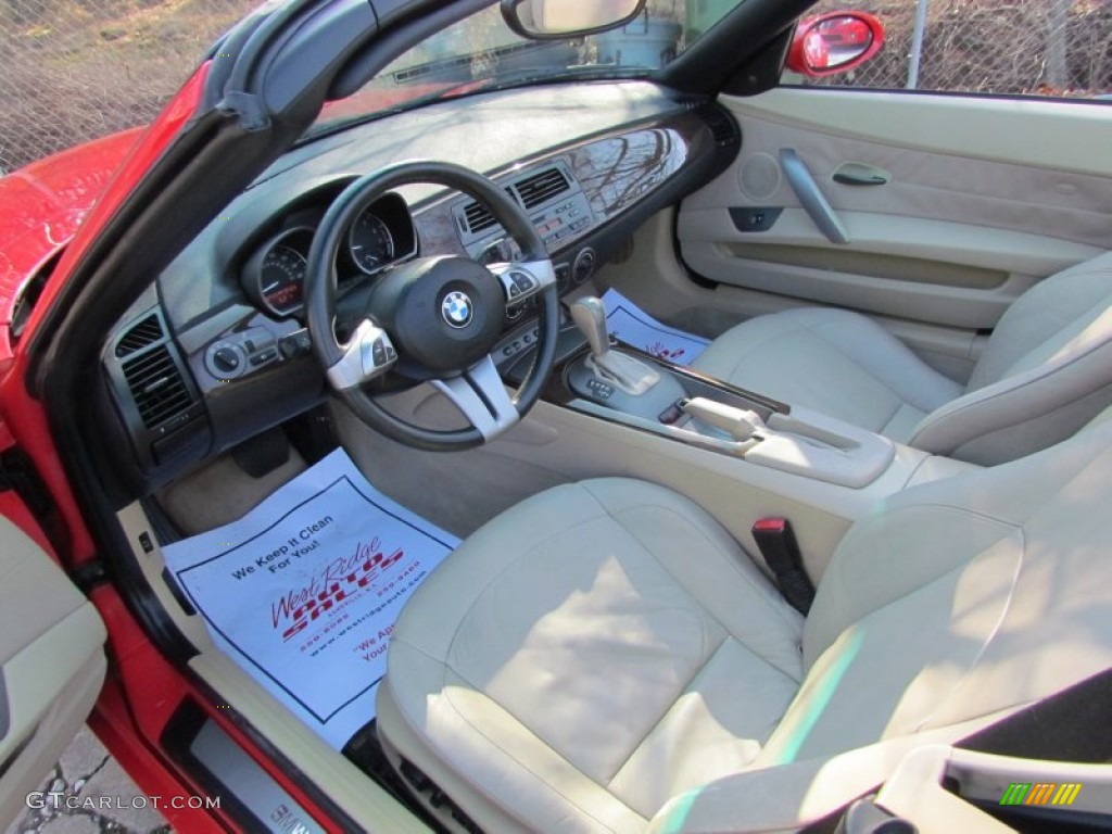 2004 Z4 3.0i Roadster - Bright Red / Beige photo #27
