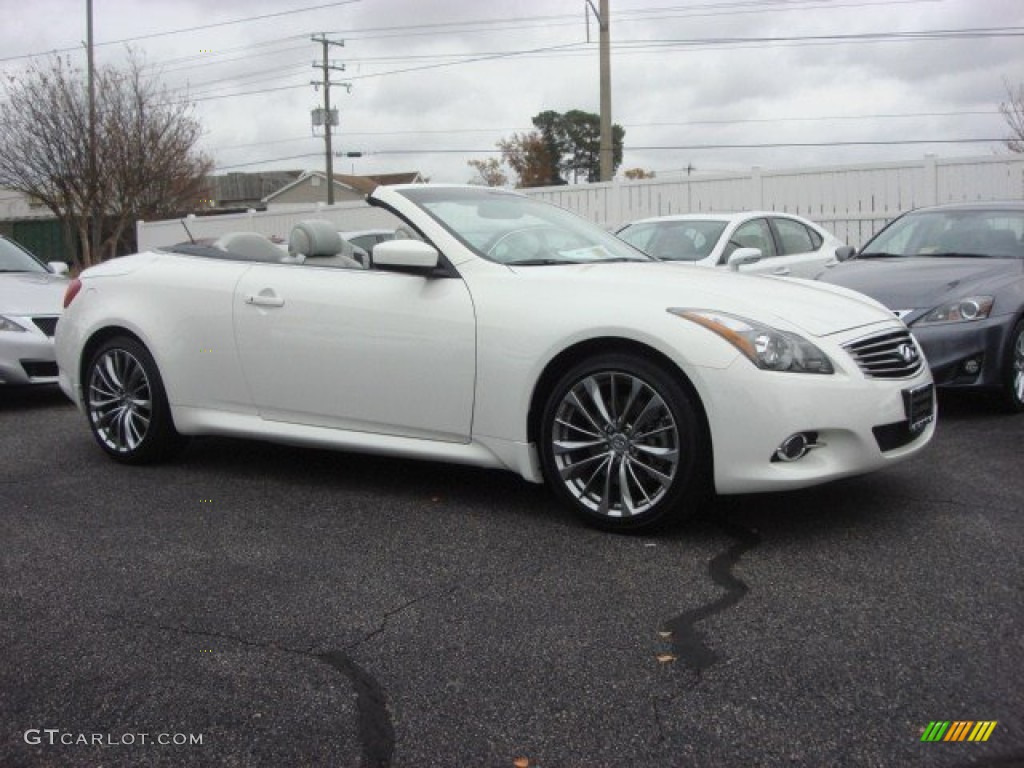 2011 G 37 Convertible - Moonlight White / Stone photo #2