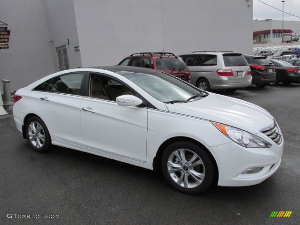 Shimmering White 2013 Hyundai Sonata Limited Exterior Photo #76662006