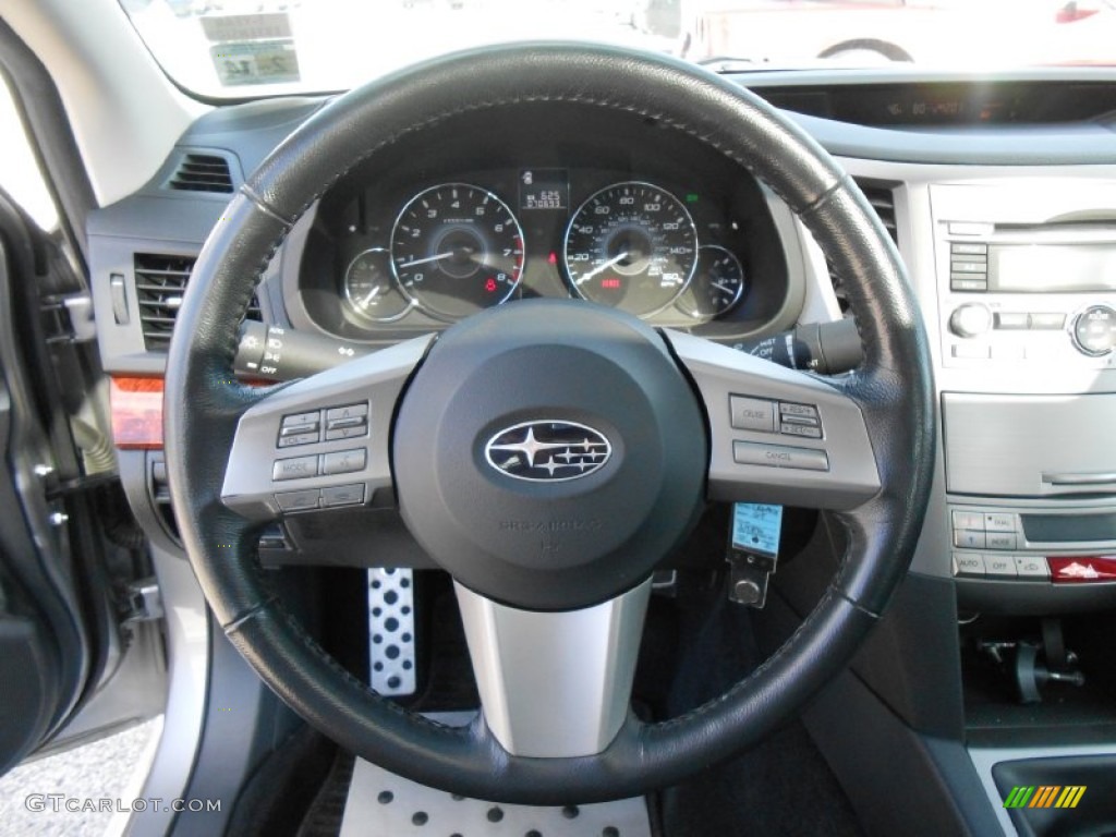 2010 Subaru Legacy 2.5 GT Limited Sedan Off Black Steering Wheel Photo #76664526