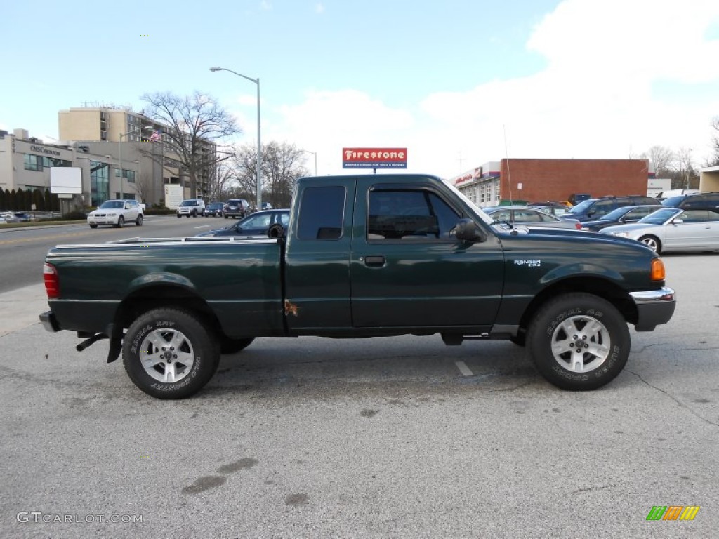 2003 Ranger XLT SuperCab 4x4 - Dark Highland Green Metallic / Medium Pebble photo #4