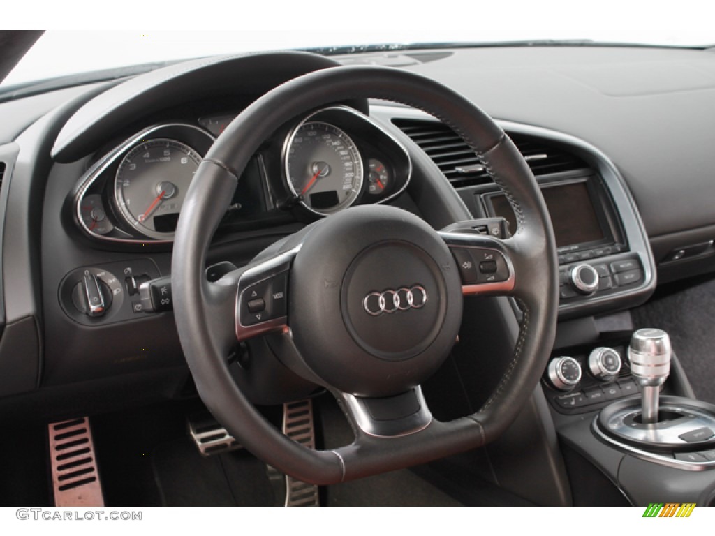 2008 Audi R8 4.2 FSI quattro Tuscan Brown Steering Wheel Photo #76665588
