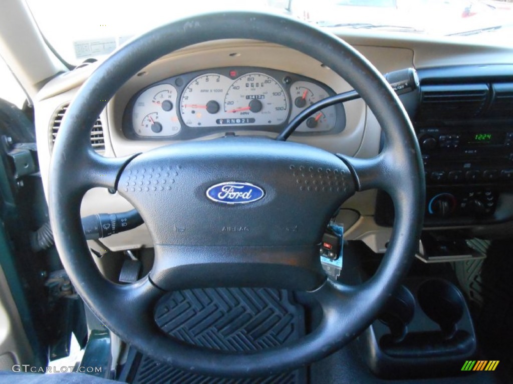 2003 Ford Ranger XLT SuperCab 4x4 Medium Pebble Steering Wheel Photo #76665831