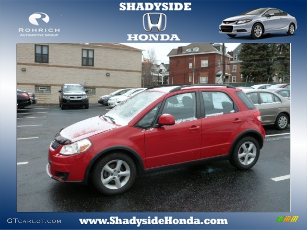 2007 SX4 Convenience AWD - Bright Red / Black photo #1