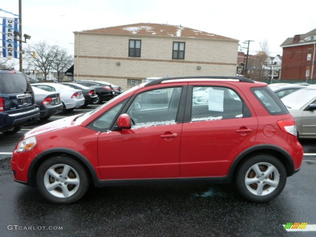2007 SX4 Convenience AWD - Bright Red / Black photo #2