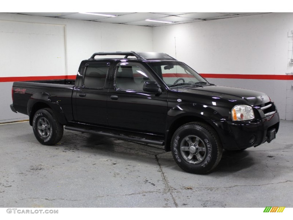 2004 Frontier XE V6 Crew Cab 4x4 - Super Black / Gray photo #1