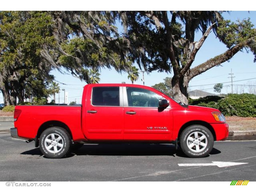 Red Alert 2012 Nissan Titan SV Crew Cab Exterior Photo #76668698