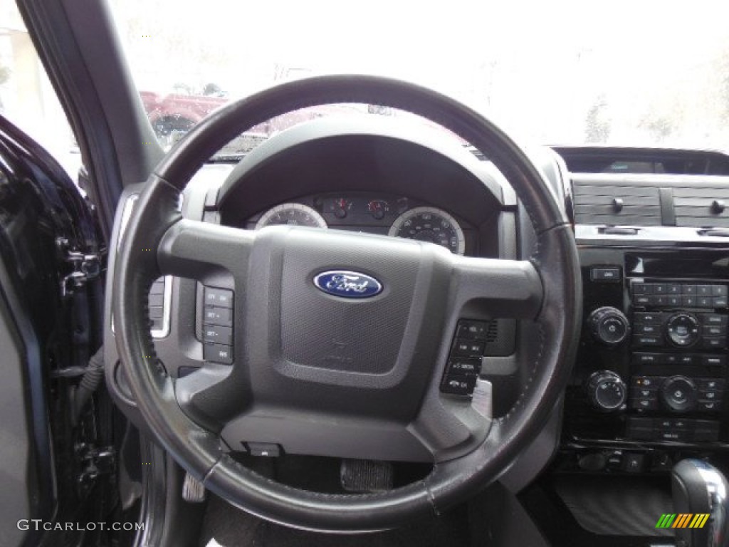 2009 Ford Escape Limited 4WD Charcoal Steering Wheel Photo #76669682