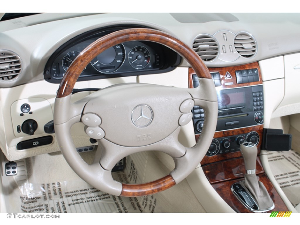 2006 Mercedes-Benz CLK 350 Cabriolet Stone Steering Wheel Photo #76672560