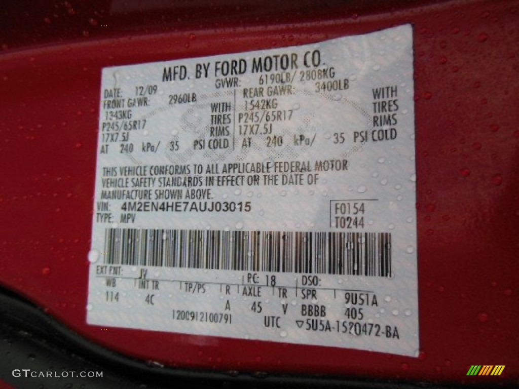 2010 Mountaineer V6 AWD - Sangria Red Metallic / Camel photo #25