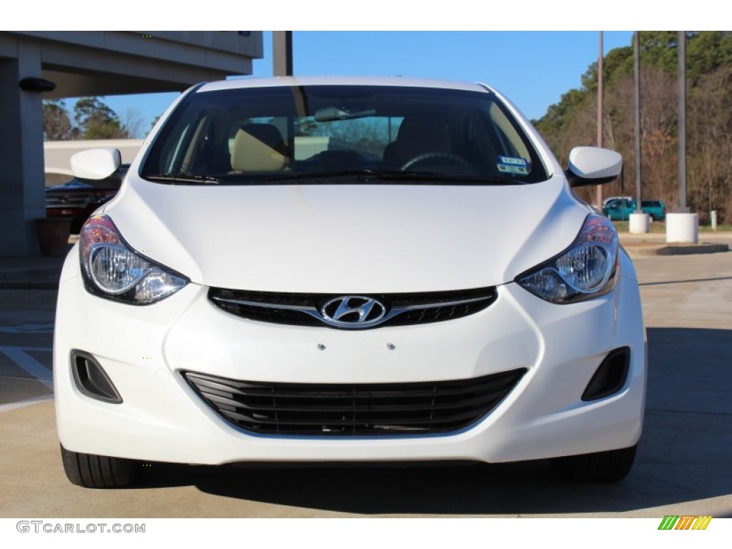 2012 Elantra GLS - Shimmering White / Beige photo #4
