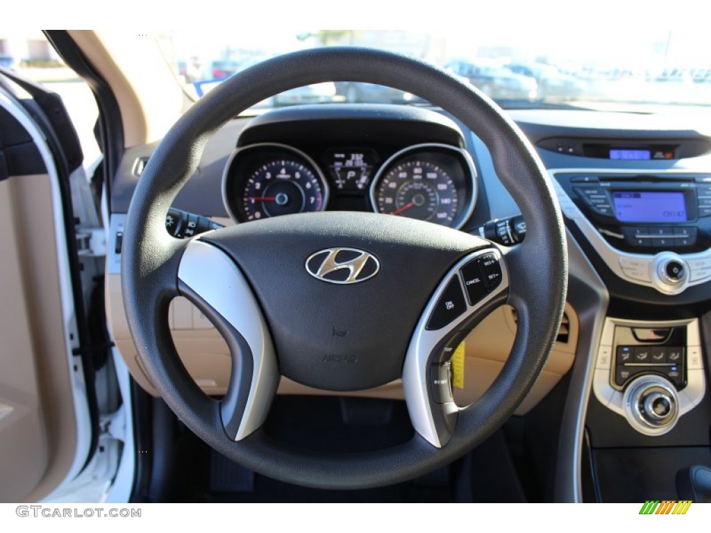 2012 Elantra GLS - Shimmering White / Beige photo #8
